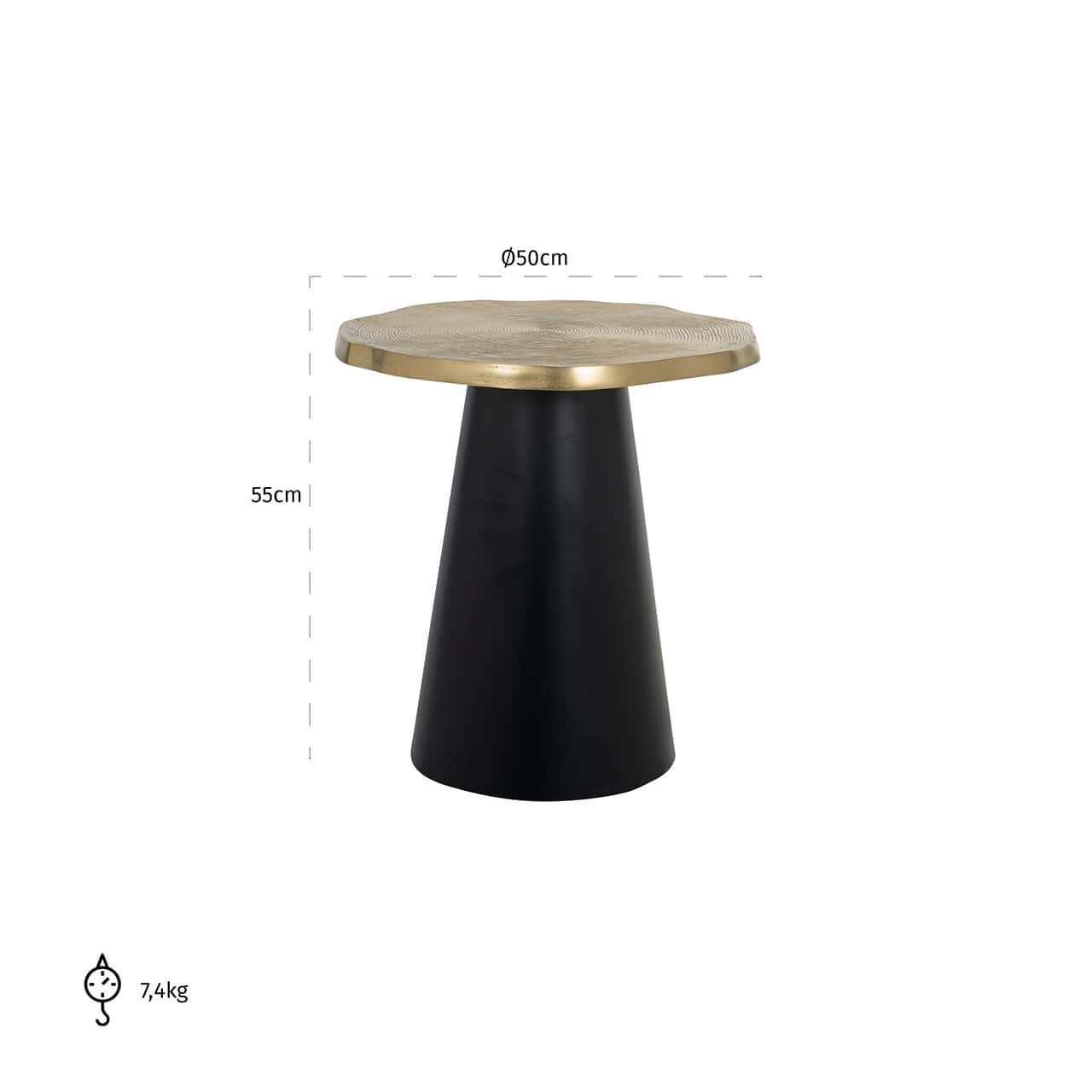825154 - Stolik końcowy Sassy (szczotkowane złoto)