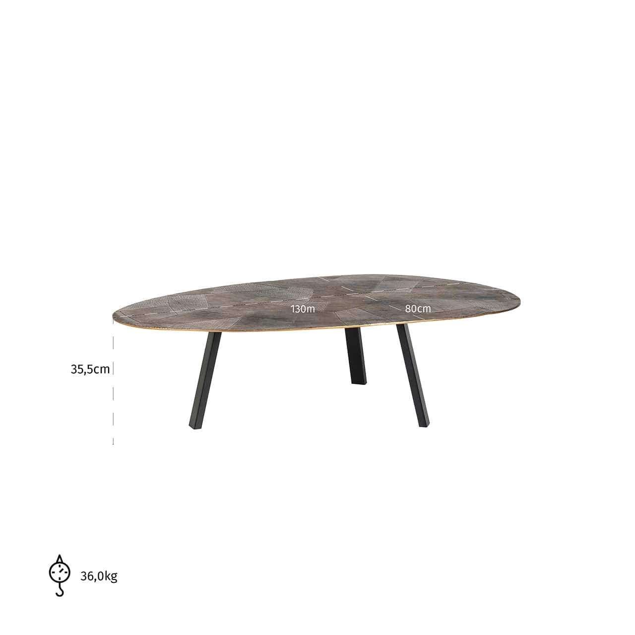 825195 - Stolik kawowy Tulum (Szczotkowane Złoto)