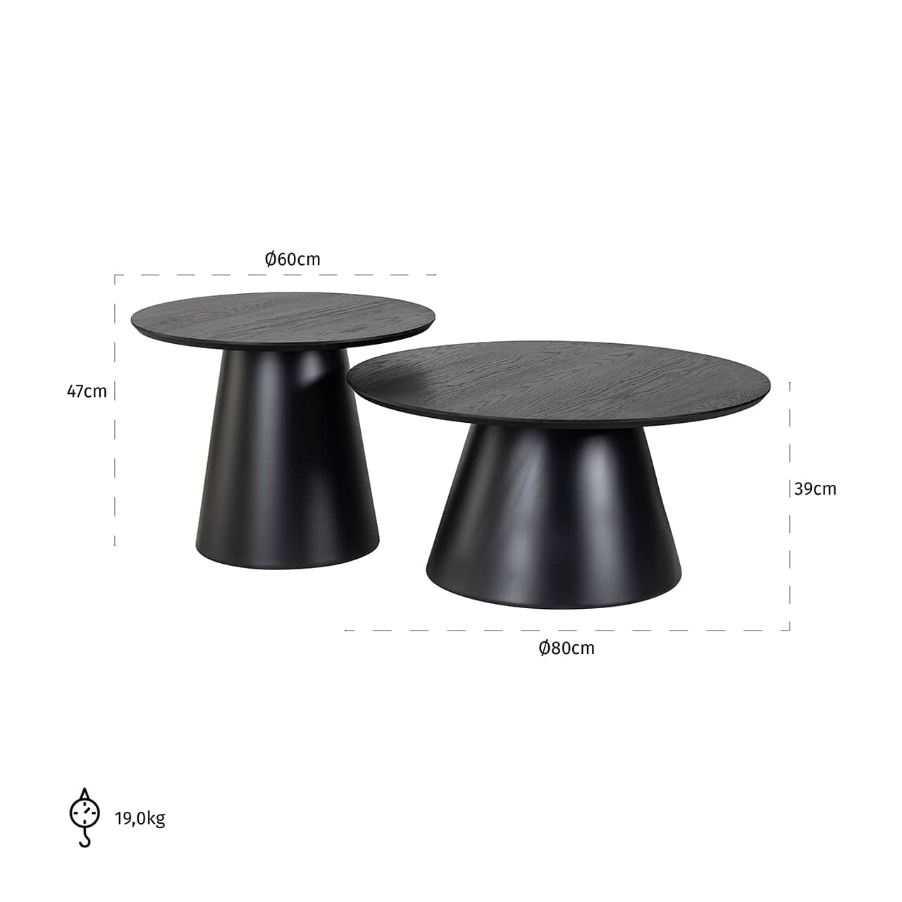 825203 - Stolik kawowy Jazz zestaw 2 szt. (czarny)
