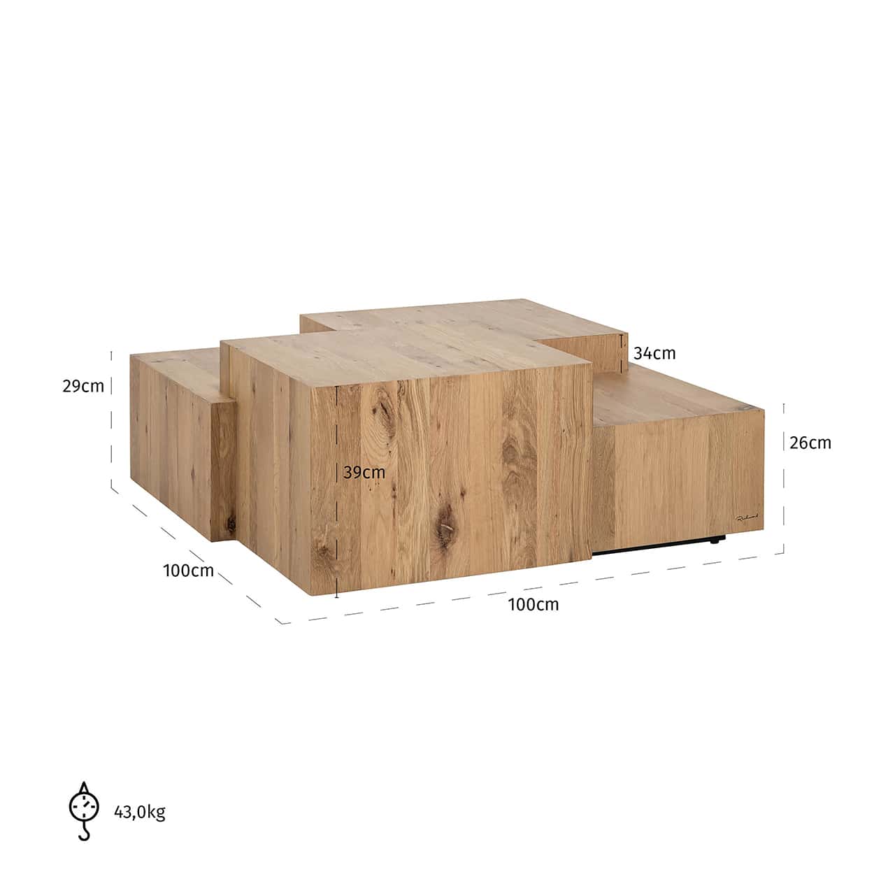 825220 - Stolik kawowy Lennox naturalny (Naturalny)