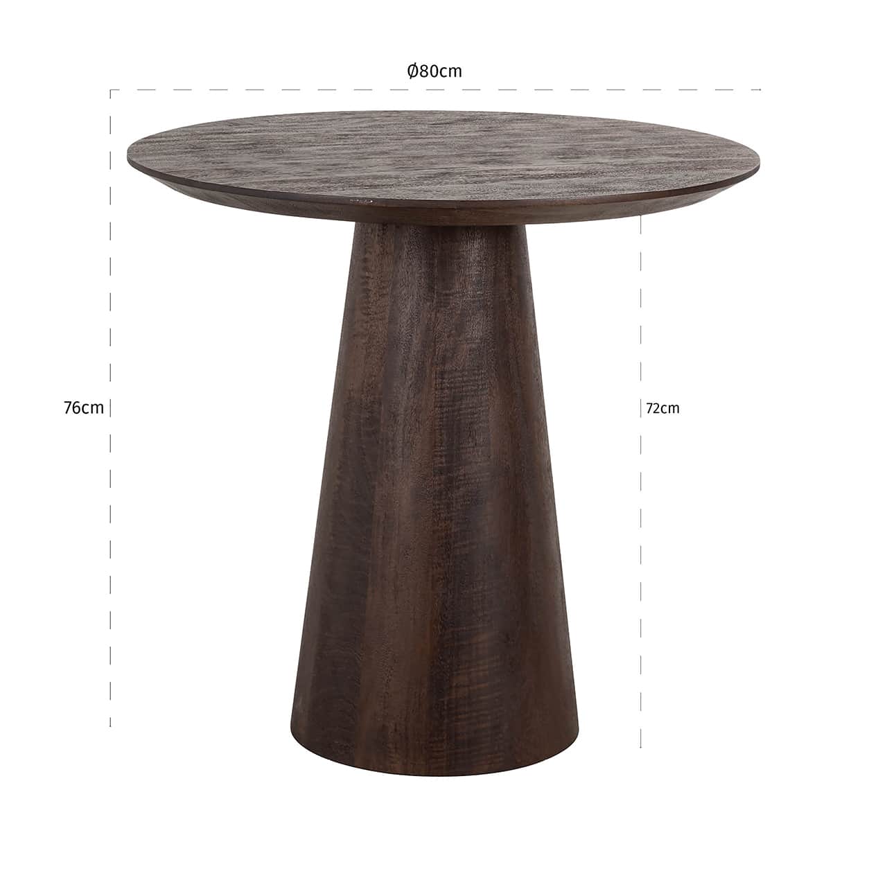 8565 - Stół bistro Willow 80 Ø (ciemny brąz)