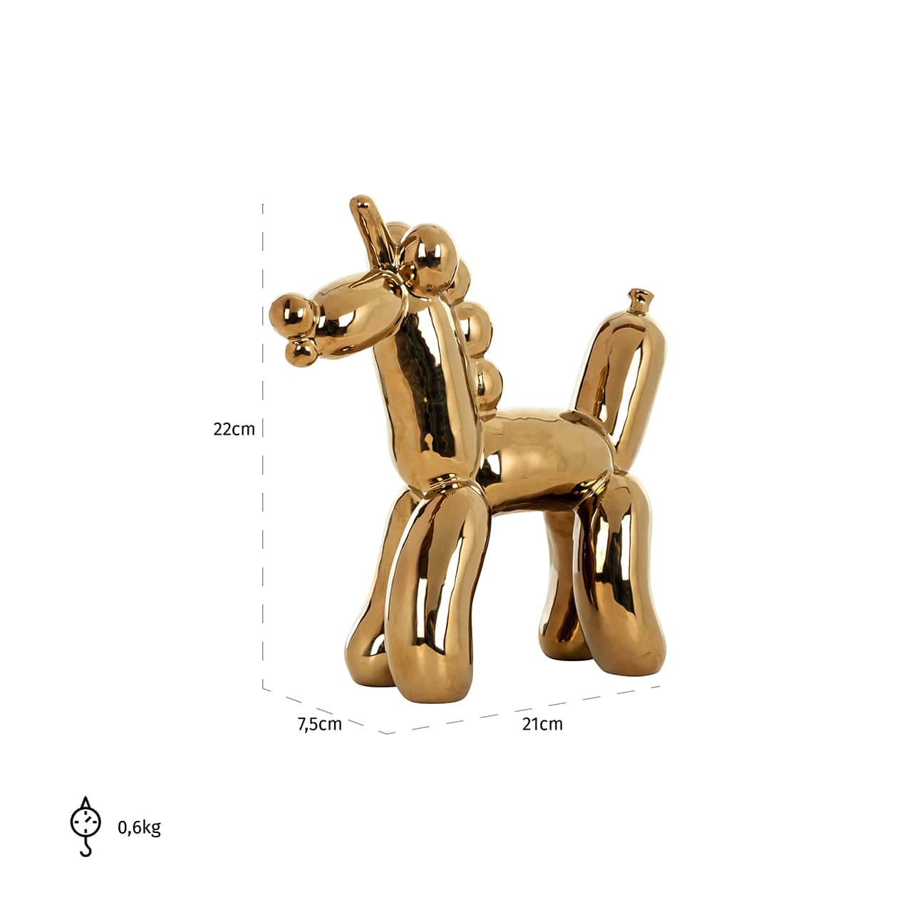 -AD-0032 - Obiekt dekoracyjny Balonowy rożen (złoty)