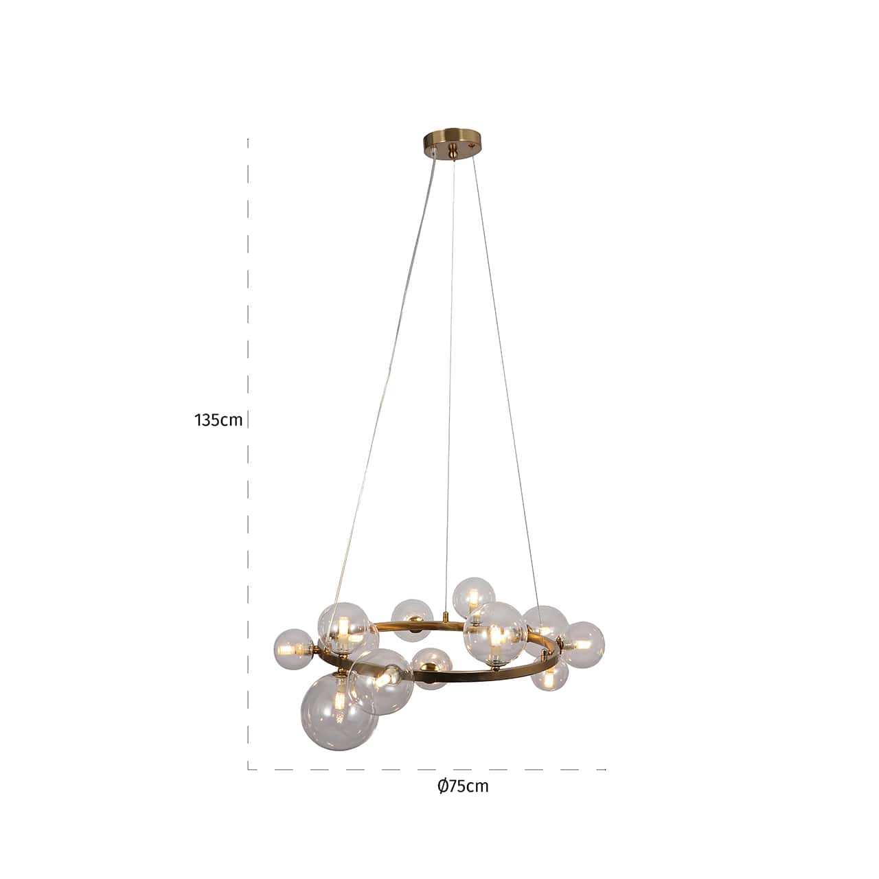 -HL-0148 - Żyrandol Yosie szczotkowane złoto (Brushed Gold)