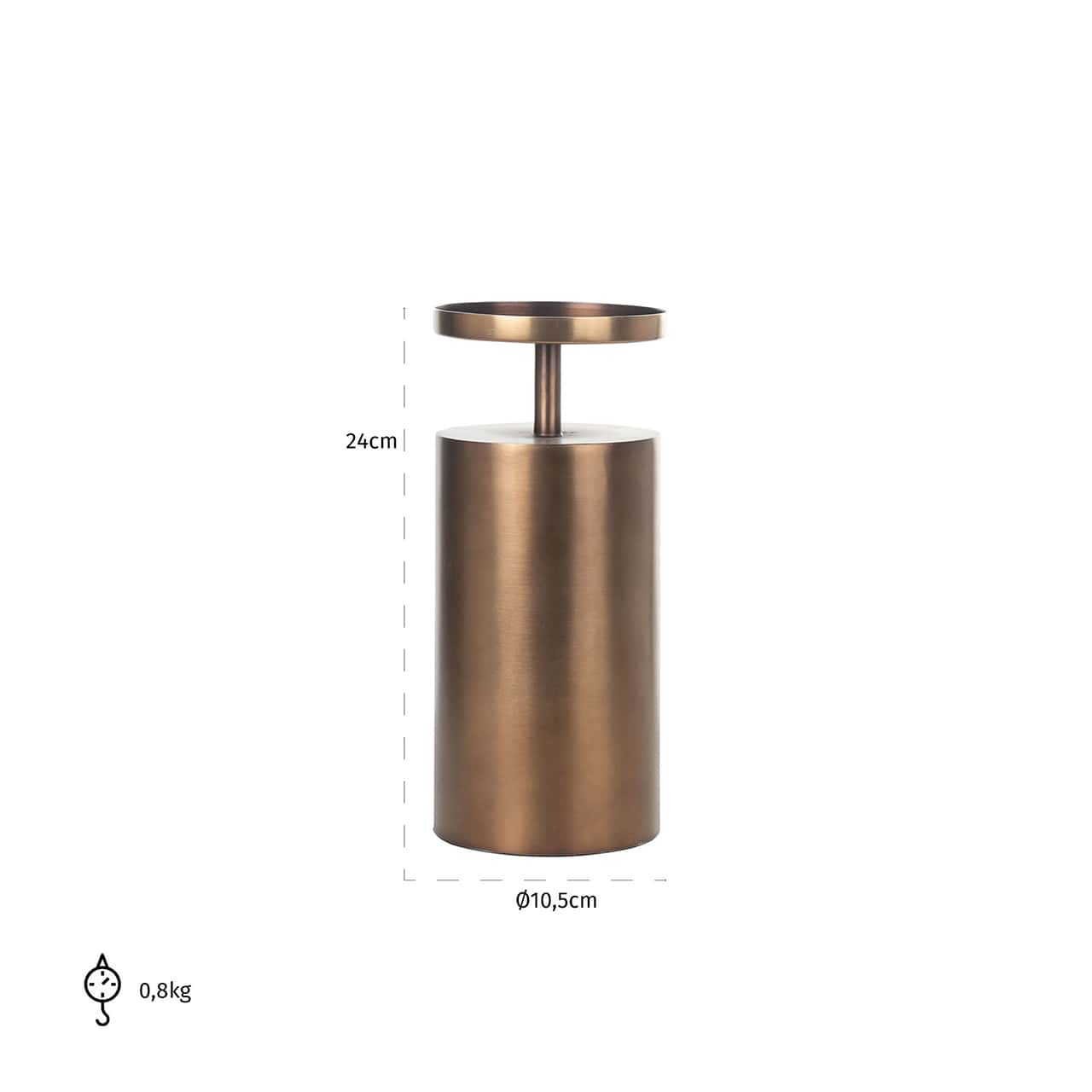 -KA-0117 - Świecznik Dixon średni (Szczotkowane Złoto)