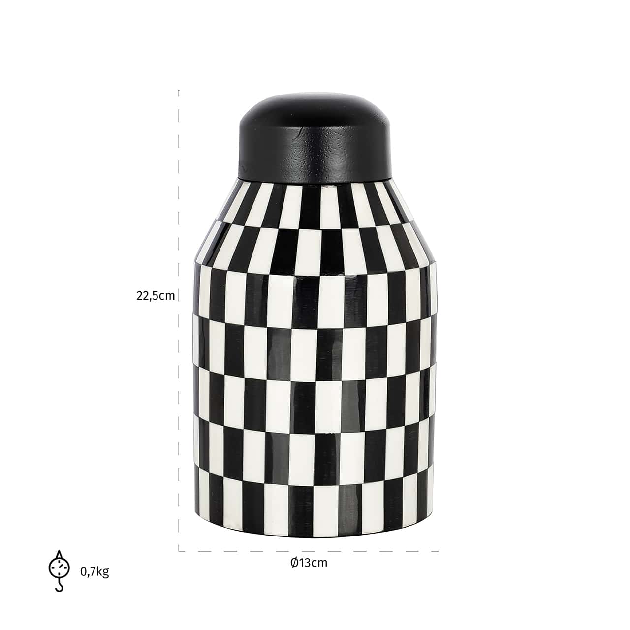-KP-0073 - Słoik Malou mały (czarny/biały)