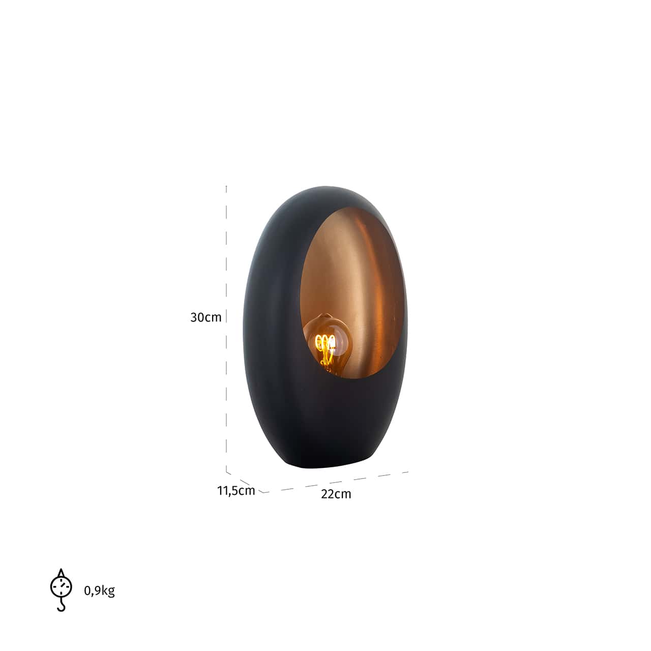 -LB-0121 - Lampa stołowa Lina mała (Czarna/złota)