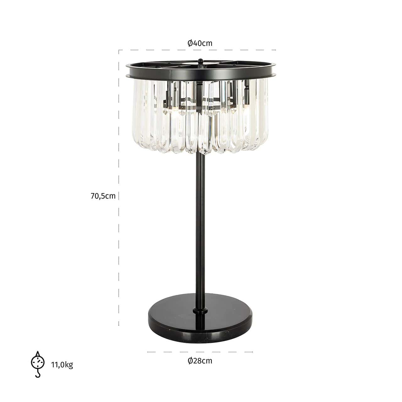-LB-0173 - Lampa stołowa Bessy (Czarna)