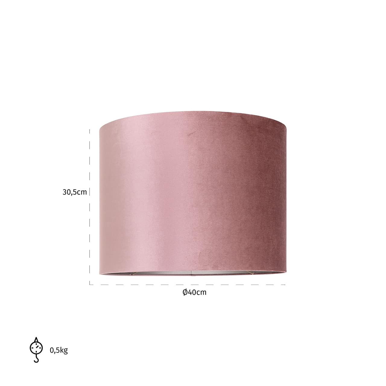 -LK-0052 MEDIUM - Abażur Cylinder Old Rose 40Ř (Włoski-4008 Old Rose)