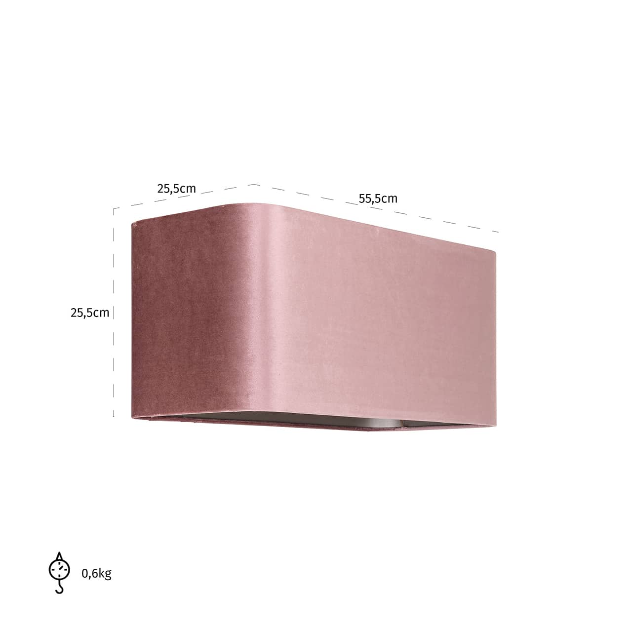 -LK-0052 RECTANGLE - Klosz Old Rose prostokątny (włoski-4008 Old Rose)