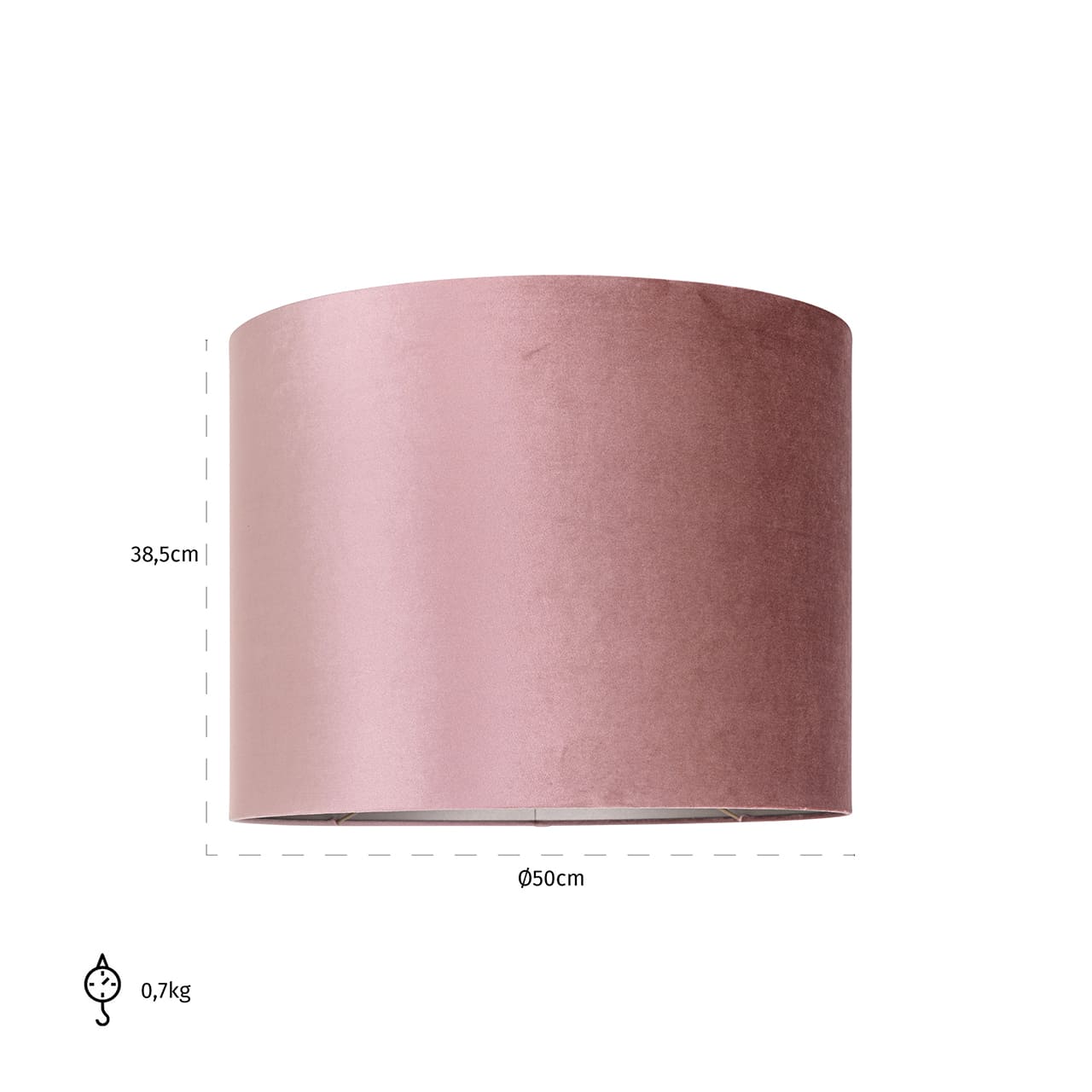 -LK-0052 XL - Abażur Cylinder Old Rose 50 Ø (Włoski-4008 Old Rose)