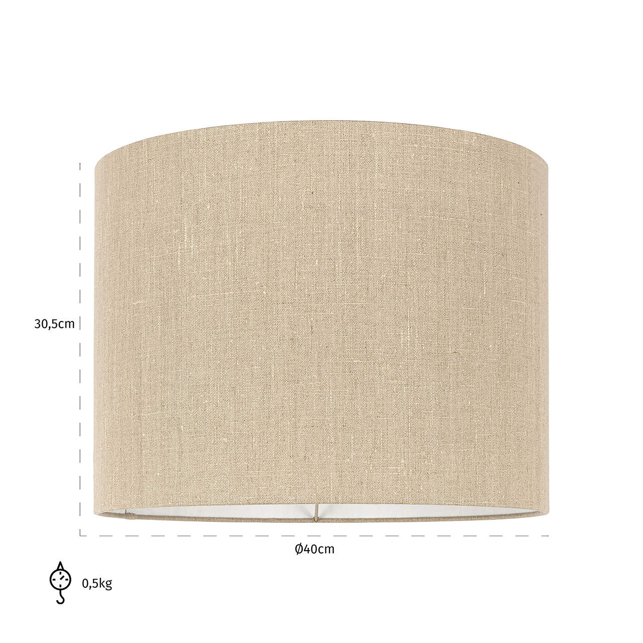 -LK-0057 MEDIUM - Abażur Sally piaskowy cylinder 40 Ø (piaskowy)
