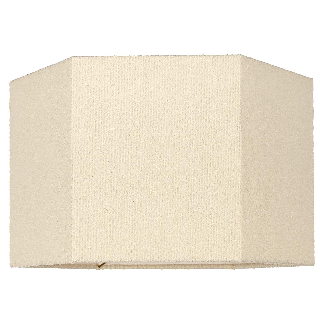 -LK-0058 HEXM - Abażur Soho biały bouclé sześciokąt średni (Biały)