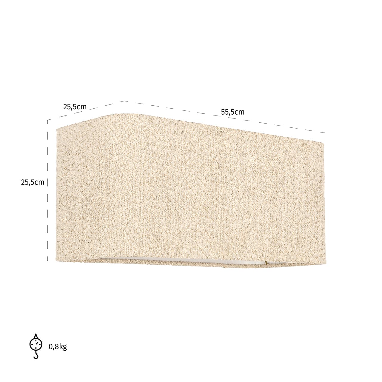 -LK-0059 RECTANGLE - Abażur Miley piaskowy kręcony prostokąt