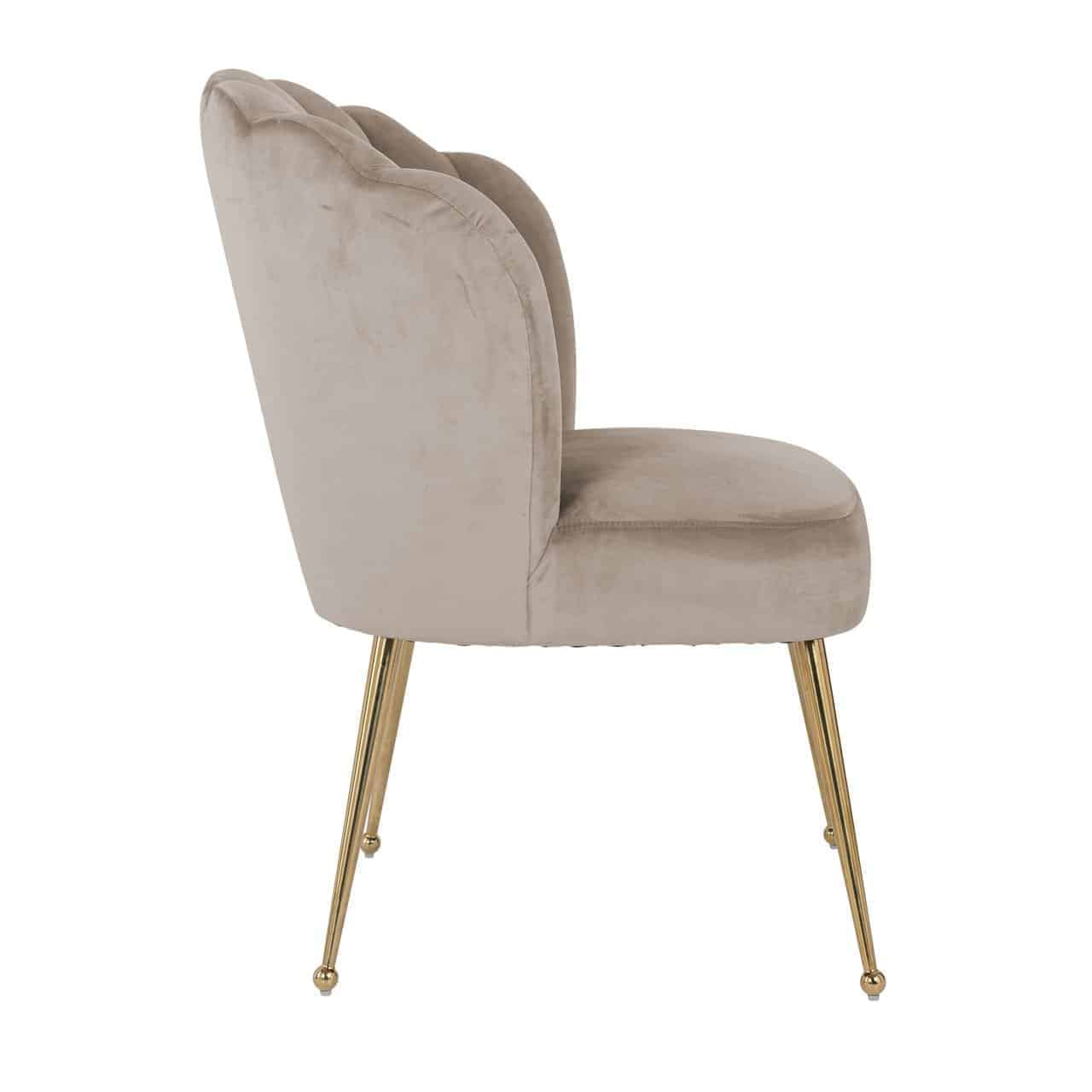 S4445 KHAKI VELVET - Krzesło Pippa khaki aksamit/złoto (Quartz Khaki 903)