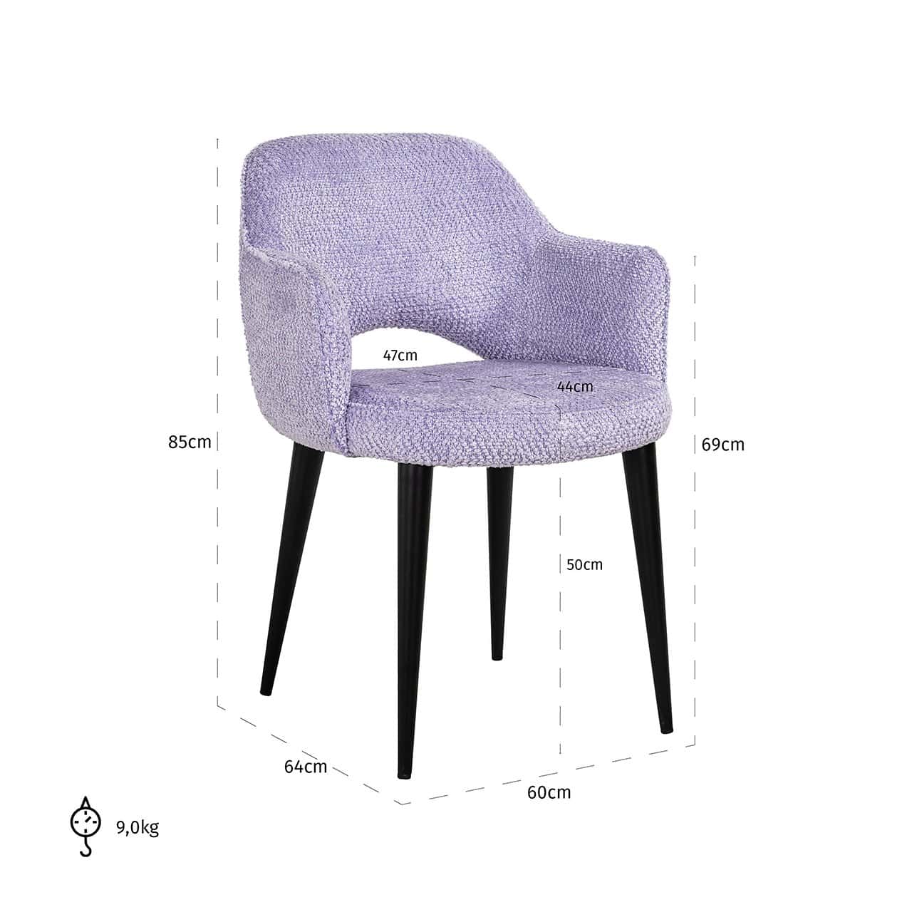 S4483 LOVELY LAVENDER - Krzesło Giovanna Lovely lawenda (Be Lovely 95 lawenda)