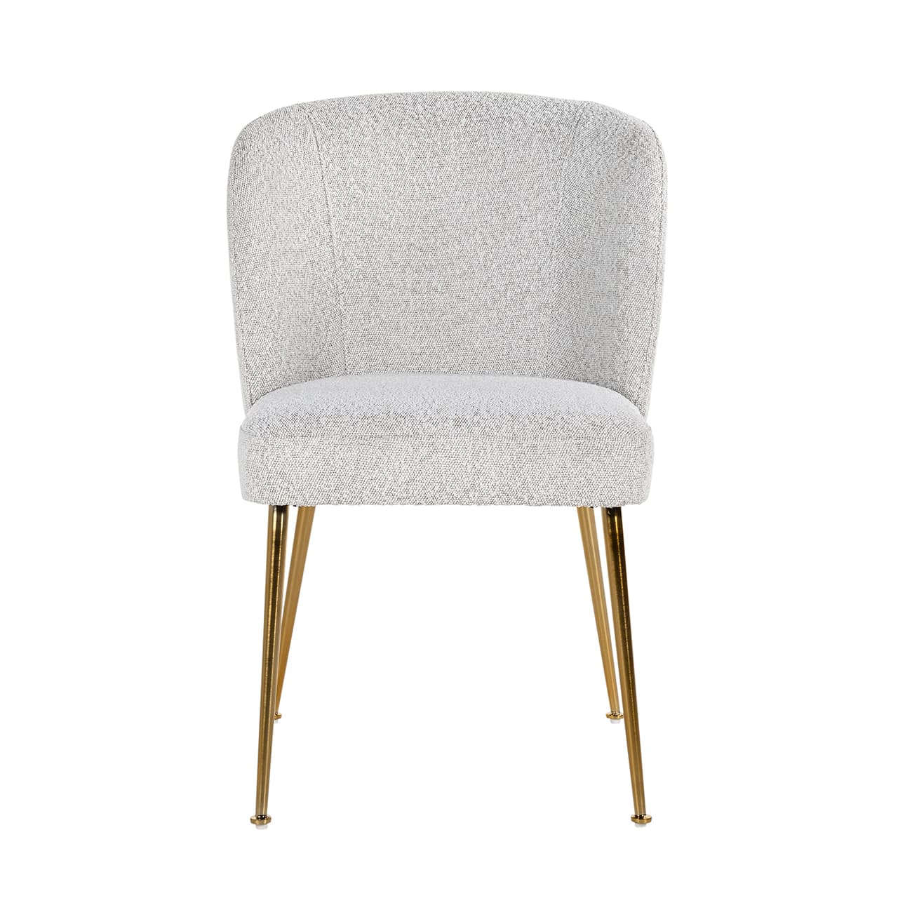 S4506 WHITE BOUCLÉ - Krzesło Cannon białe bouclé / szczotkowane złoto (Copenhagen 900 Bouclé White)