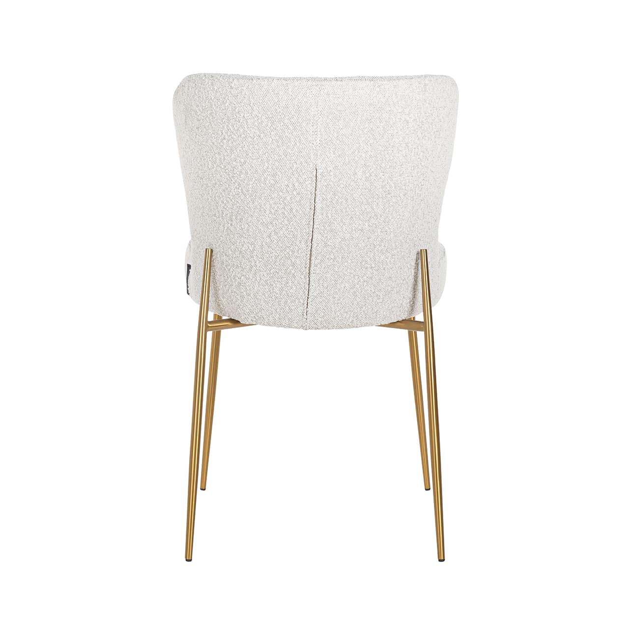 S4508 WHITE BOUCLÉ - Krzesło Odessa białe kręcone / szczotkowane złoto (Copenhagen 900 Bouclé White)
