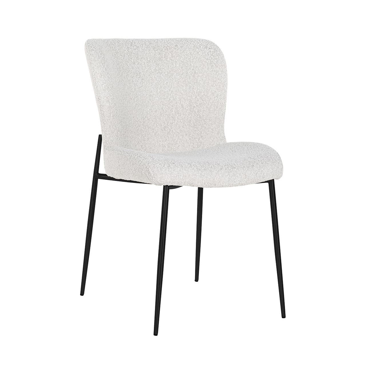 S4509 WHITE BOUCLÉ - Krzesło Darby białe bouclé / czarne (Copenhagen 900 Bouclé White)