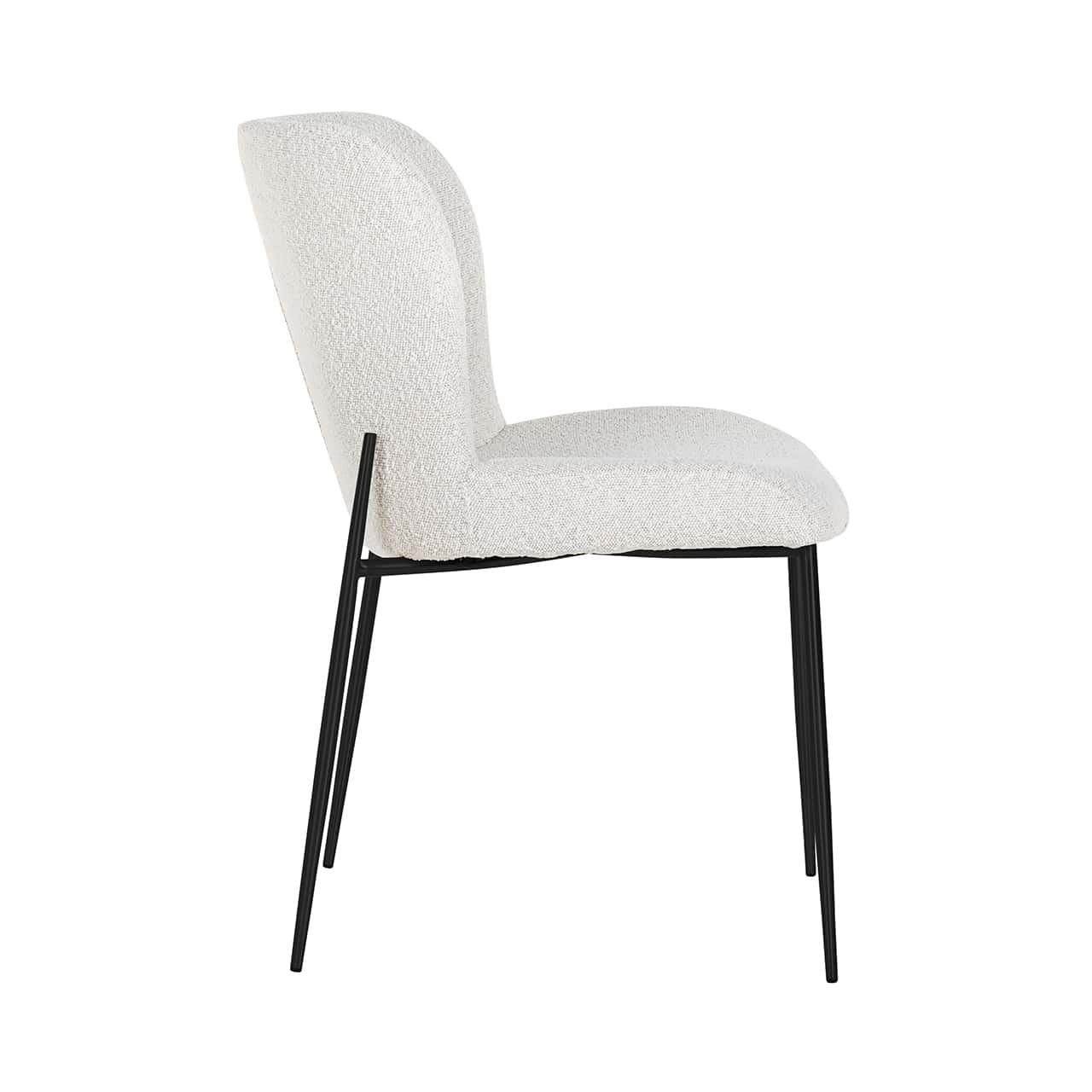 S4509 WHITE BOUCLÉ - Krzesło Darby białe bouclé / czarne (Copenhagen 900 Bouclé White)