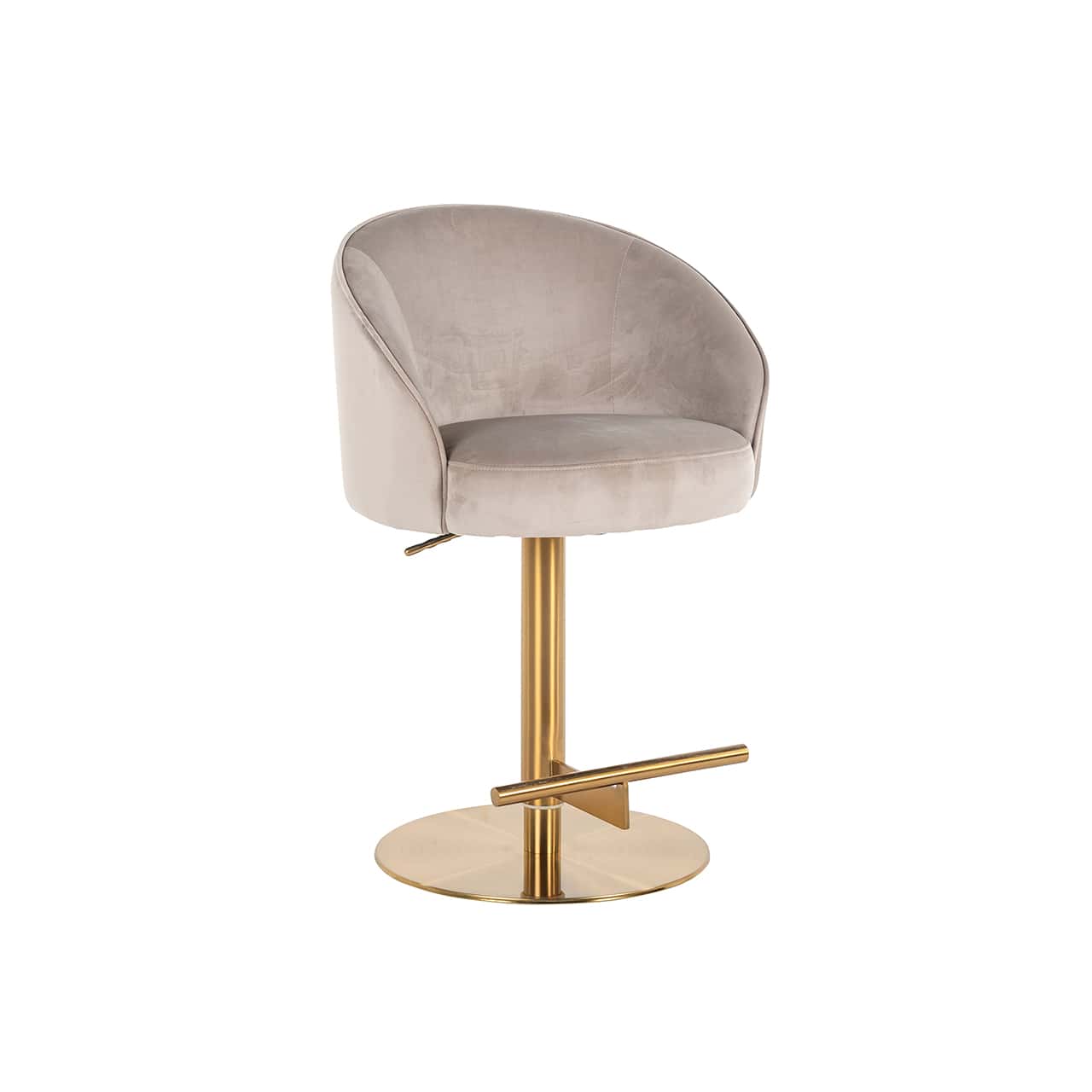 S4554 KHAKI VELVET - Hoker barowy Zabi obrotowy welur khaki (Kwarc Khaki 903)