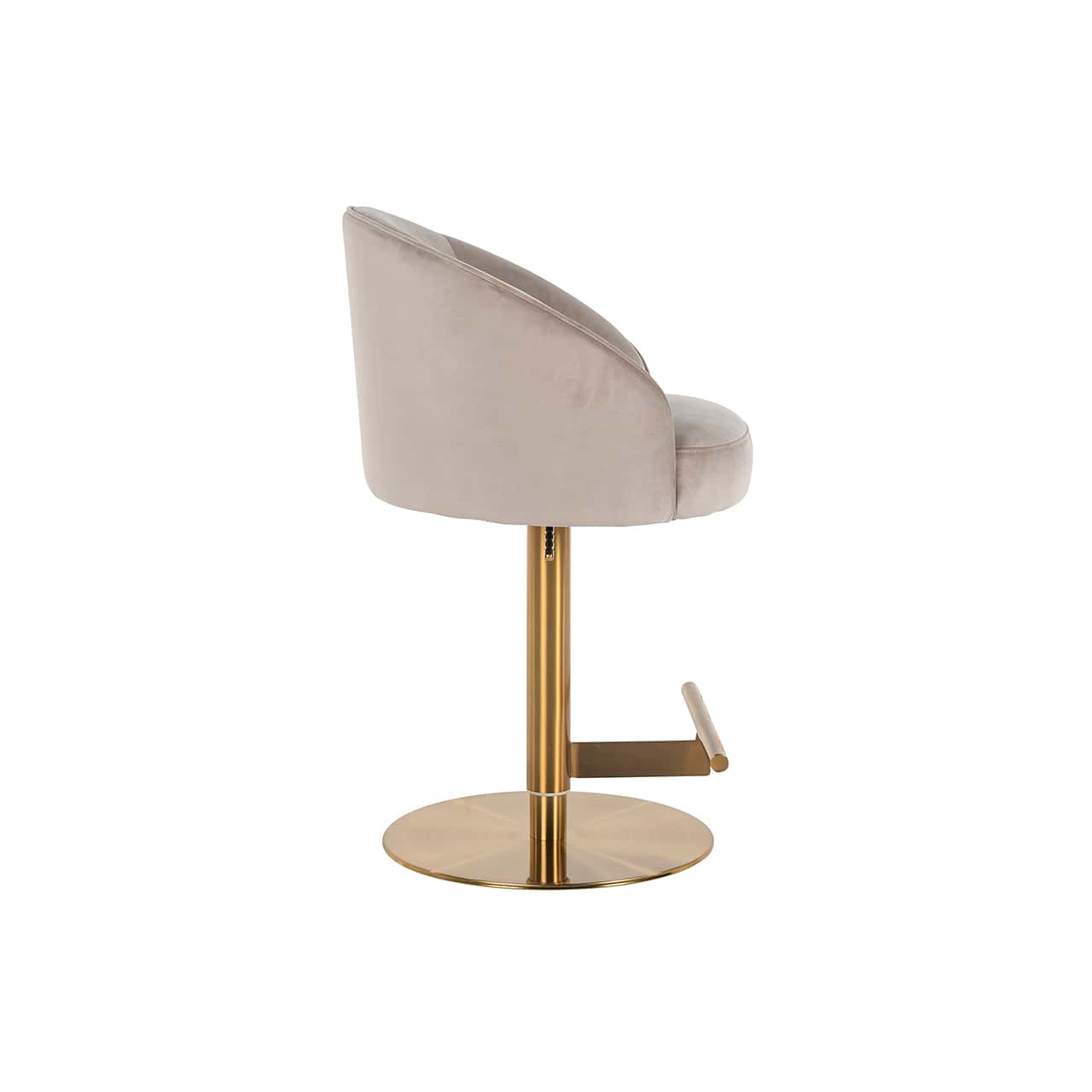 S4554 KHAKI VELVET - Hoker barowy Zabi obrotowy welur khaki (Kwarc Khaki 903)