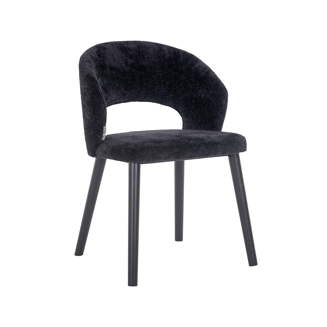 S4560 BLACK CHENILLE - Krzesło Savoy czarne szenilowe (Bergen 809 czarne szenilowe)