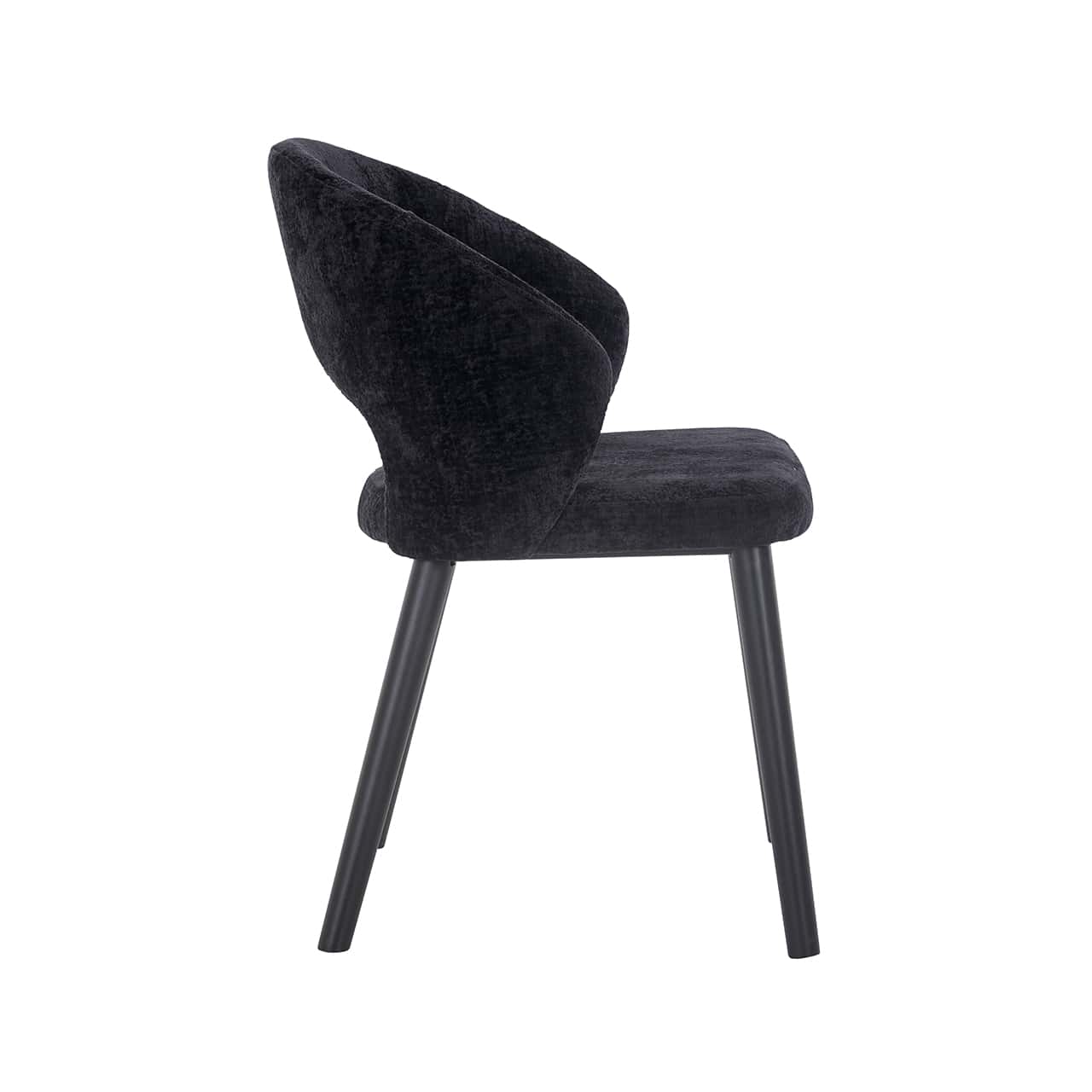 S4560 BLACK CHENILLE - Krzesło Savoy czarne szenilowe (Bergen 809 czarne szenilowe)