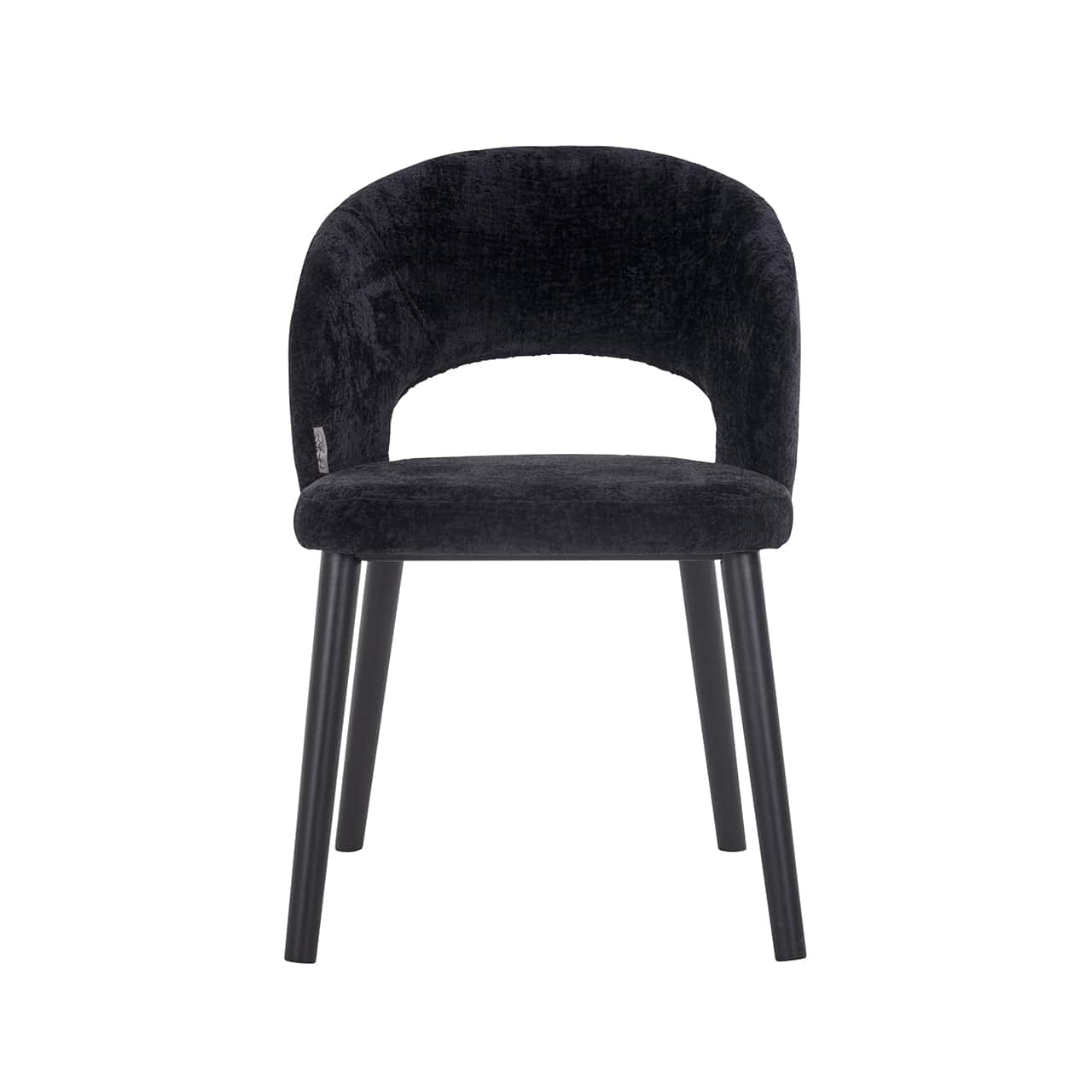 S4560 BLACK CHENILLE - Krzesło Savoy czarne szenilowe (Bergen 809 czarne szenilowe)