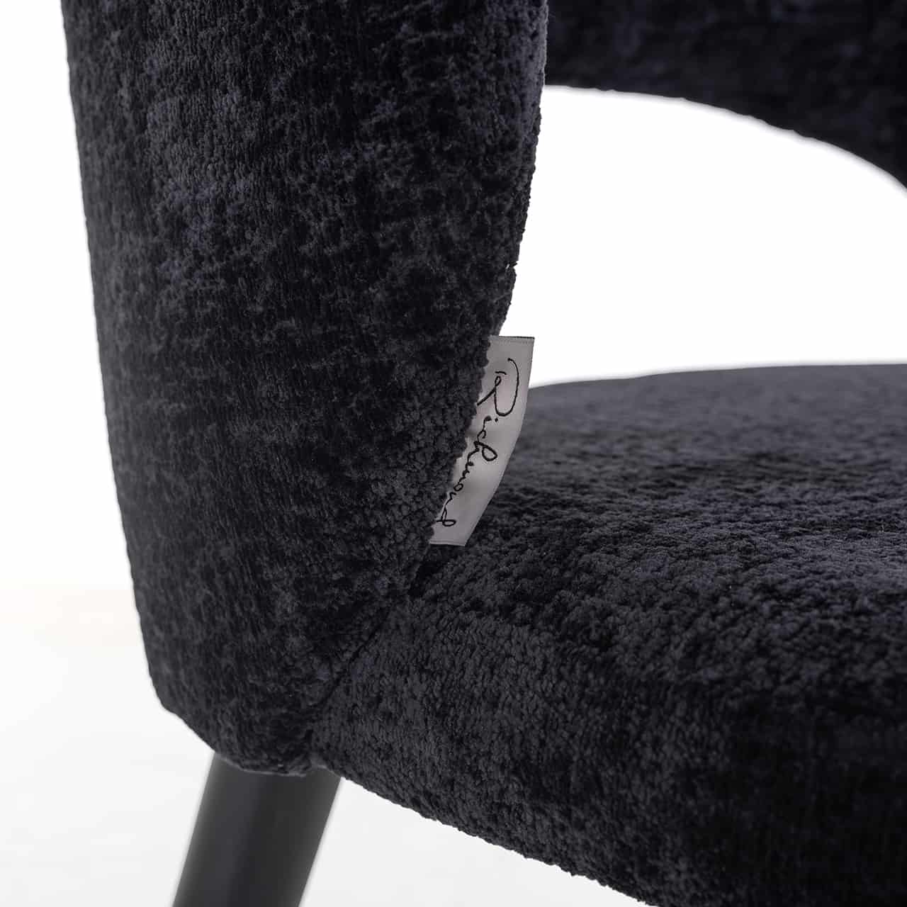 S4560 BLACK CHENILLE - Krzesło Savoy czarne szenilowe (Bergen 809 czarne szenilowe)