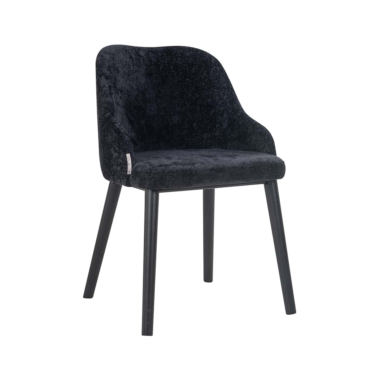S4563 BLACK CHENILLE - Krzesło Twiggy czarne szenilowe (Bergen 809 czarne szenilowe)
