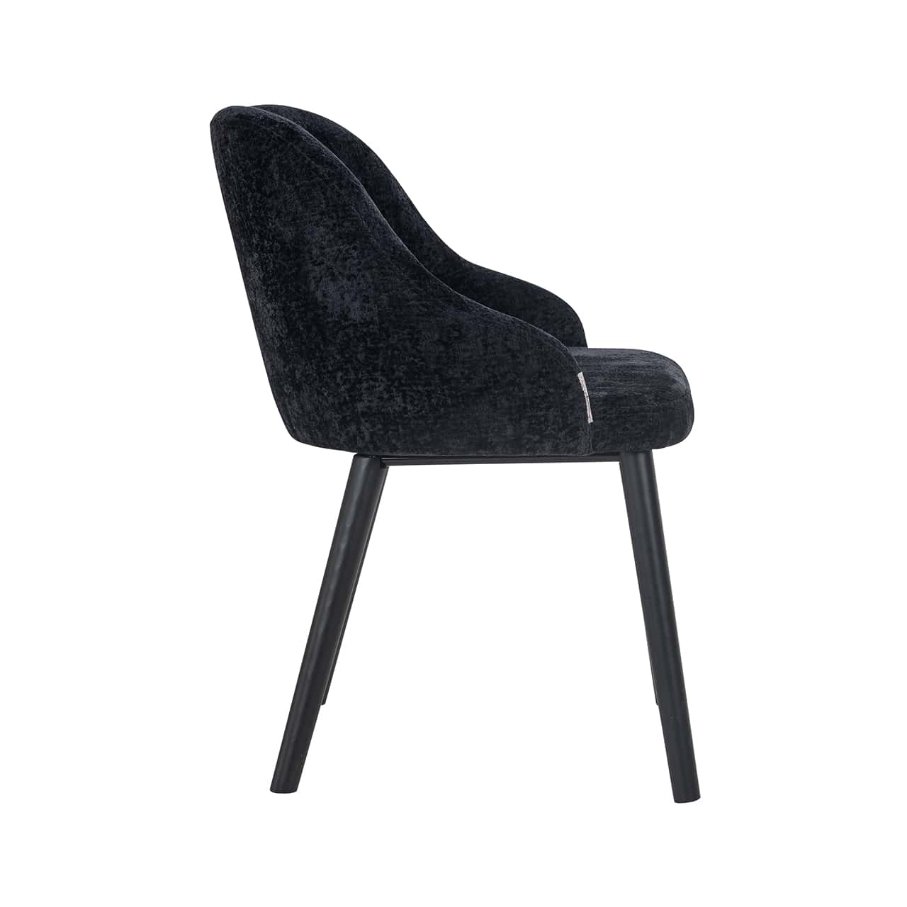 S4563 BLACK CHENILLE - Krzesło Twiggy czarne szenilowe (Bergen 809 czarne szenilowe)