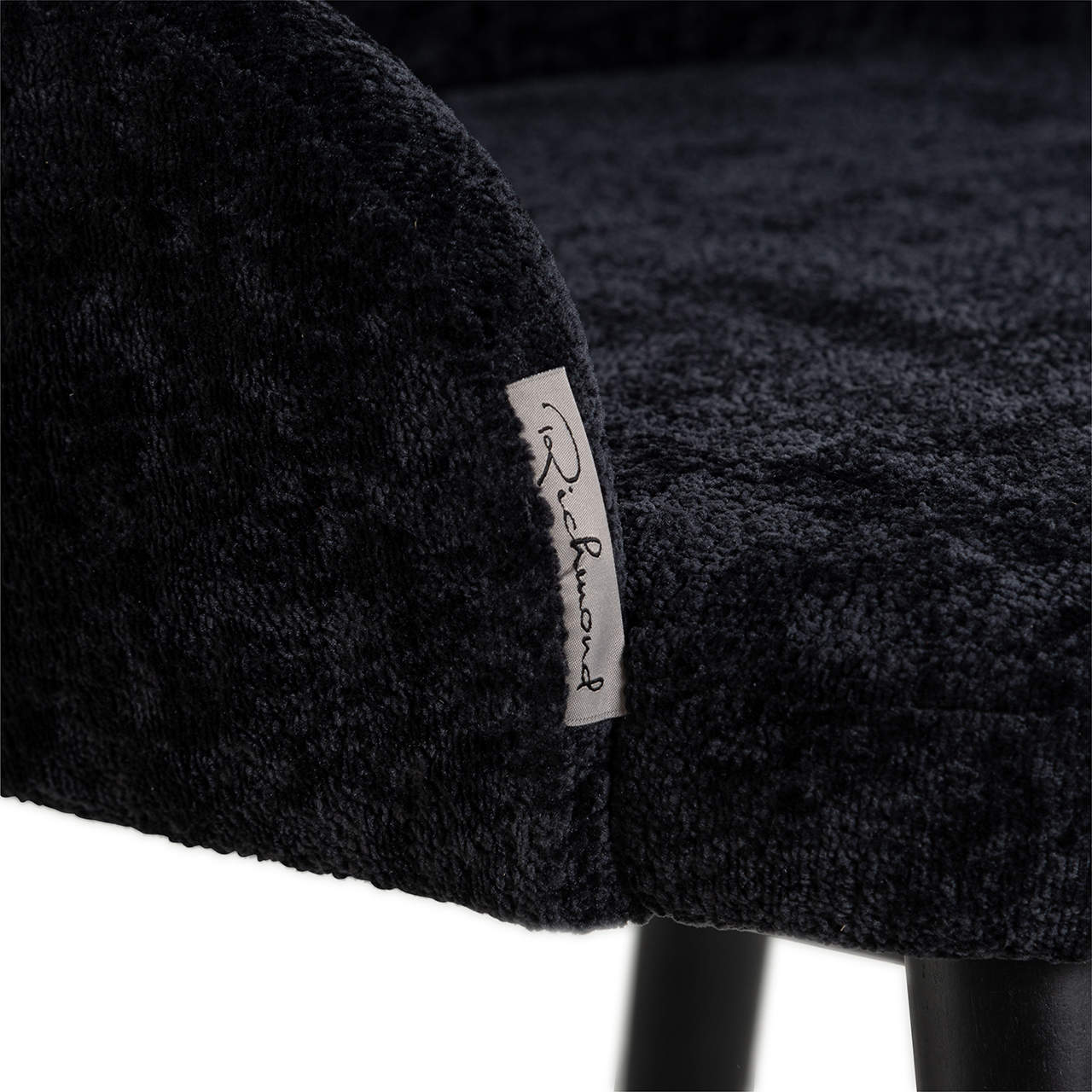 S4563 BLACK CHENILLE - Krzesło Twiggy czarne szenilowe (Bergen 809 czarne szenilowe)