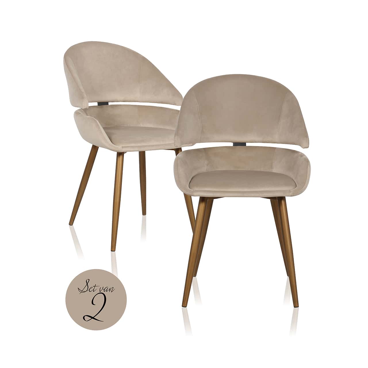 S4569 KHAKI VELVET - Krzesło Denny aksamit khaki (zestaw 2 szt.) (Quartz Khaki 903)