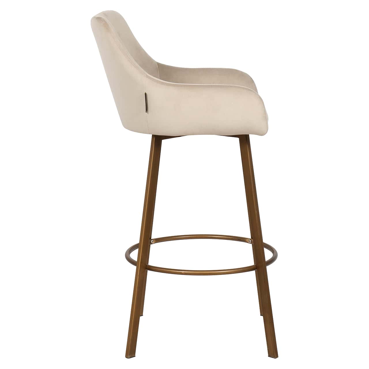 S4571 KHAKI VELVET - Hoker barowy Cressida z aksamitu khaki z wysokim oparciem (zestaw 2 szt.) (Quartz Khaki 903)