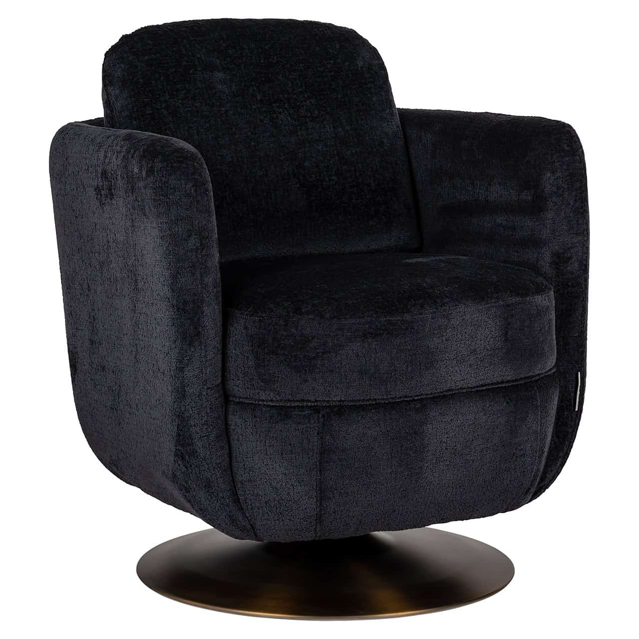 S4576 BLACK CHENILLE - Fotel obrotowy Turner czarny szenil (Bergen 809 czarny szenil)