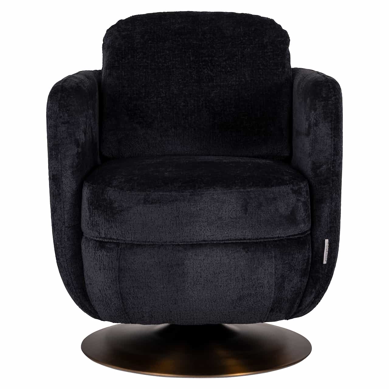 S4576 BLACK CHENILLE - Fotel obrotowy Turner czarny szenil (Bergen 809 czarny szenil)