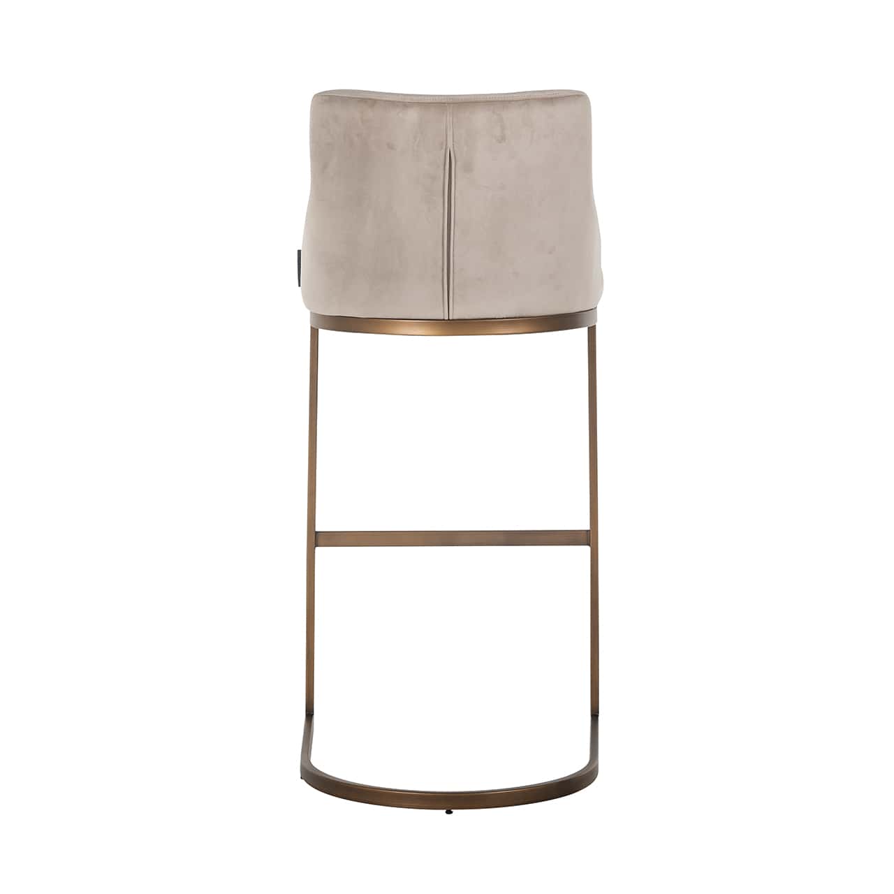S4580 FR KHAKI VELVET - Stołek barowy Bolton khaki aksamit / szczotkowane złoto ognioodporne (FR-Quartz 903 Khaki)