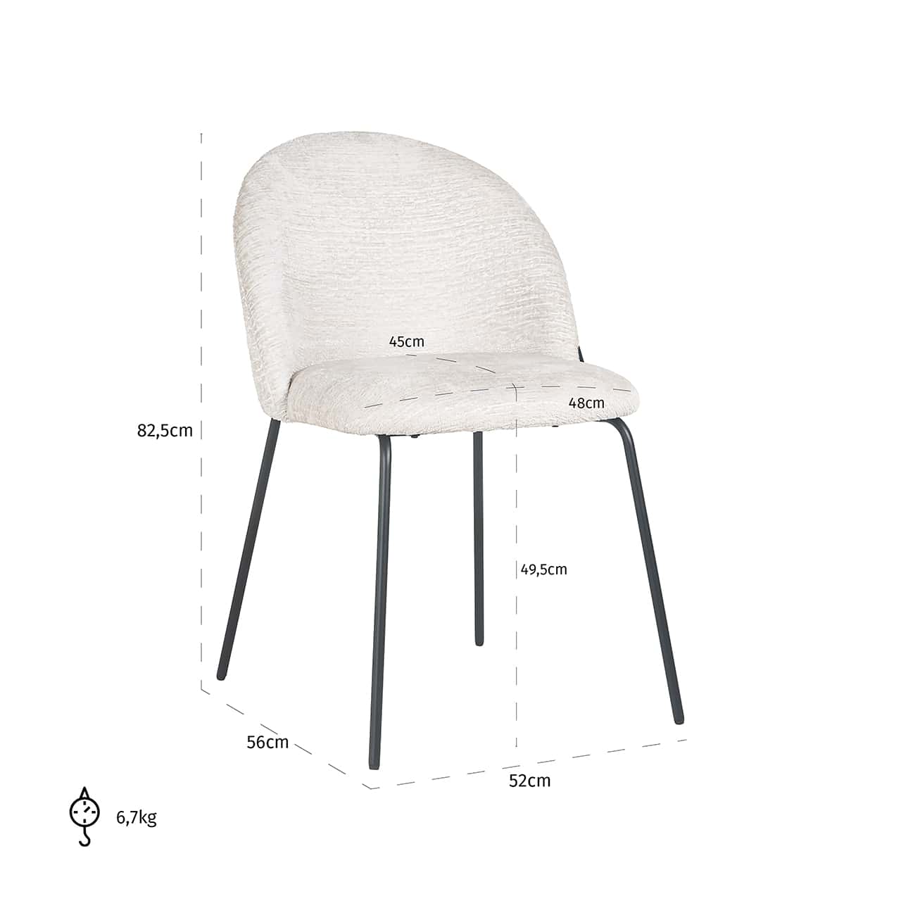S4583 CREAM FUSION - Krzesło Alyssa kremowa fuzja (Fusion krem ​​02)