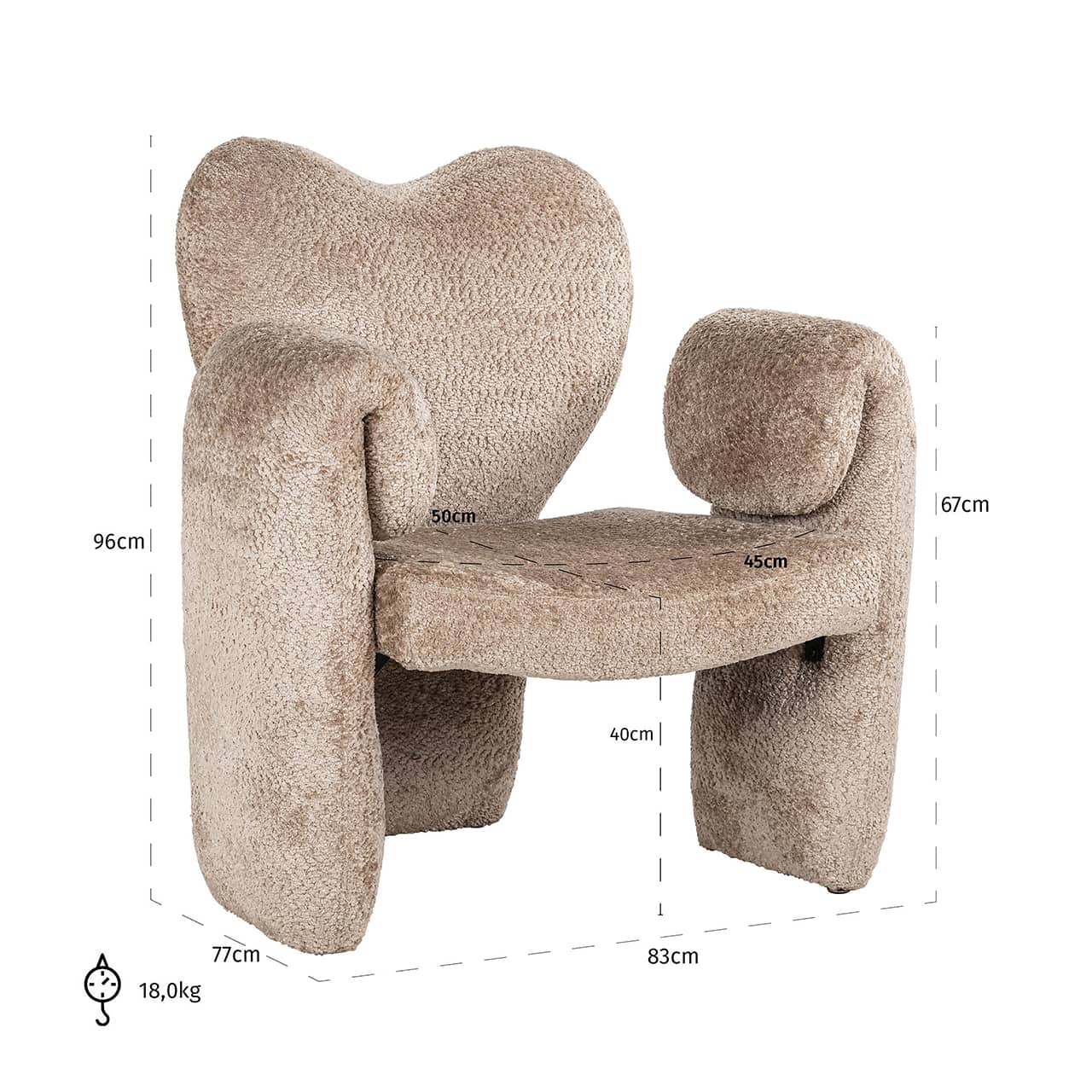 S4618 NATURAL SHEEP - Fotel Didi (Owca 01 natura)