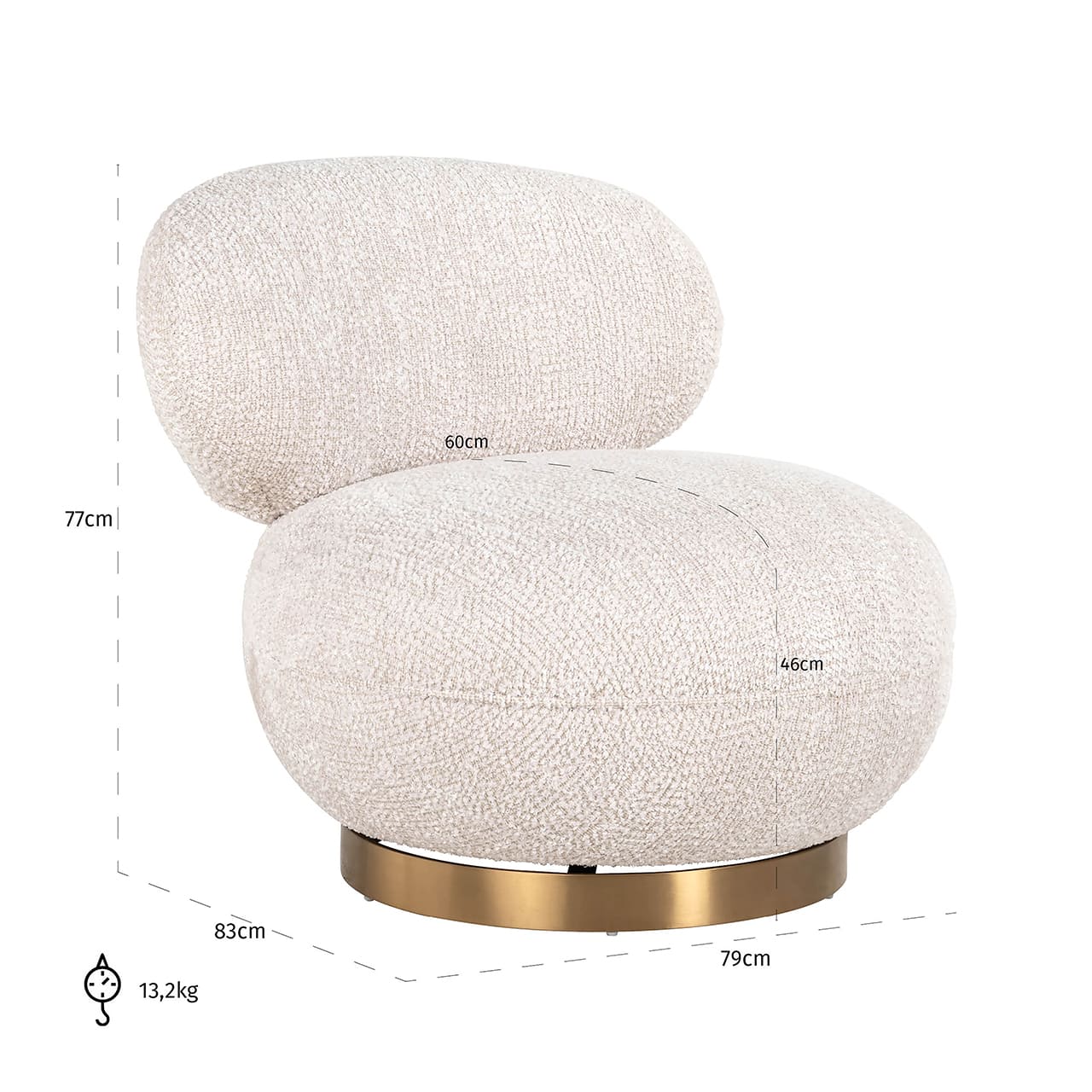 S4736 LOVELY CREAM - Fotel obrotowy Jace Lovely kremowy (Be Lovely 11 Cream)