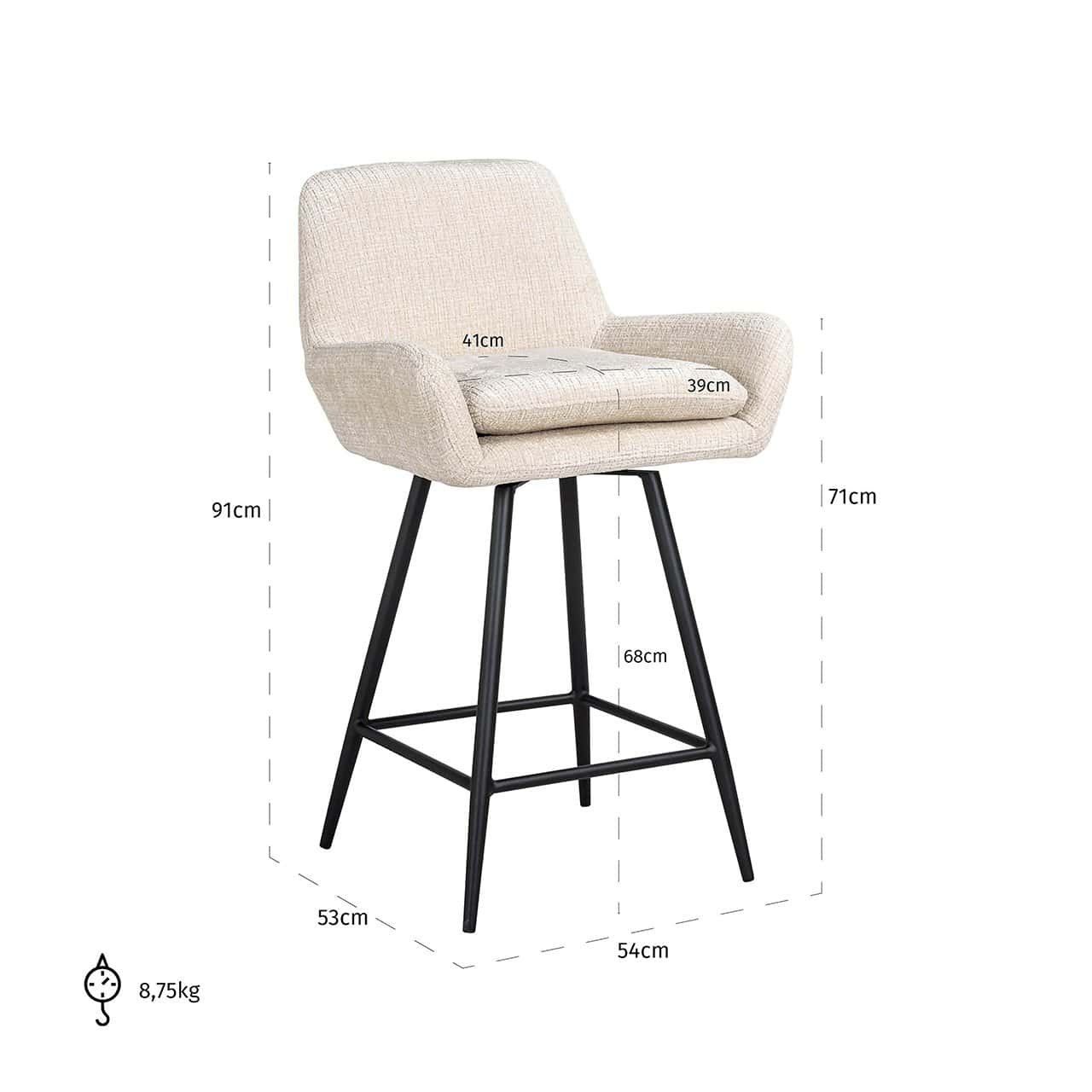 S4751 BEIGE CHENILLE - Hoker Linsey beżowy szenilowy (Niagara 902 beżowy)