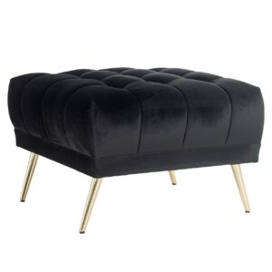 S5124 ANTRACIET VELVET - Puf i podnóżek Huxley aksamit w kolorze antracytowym