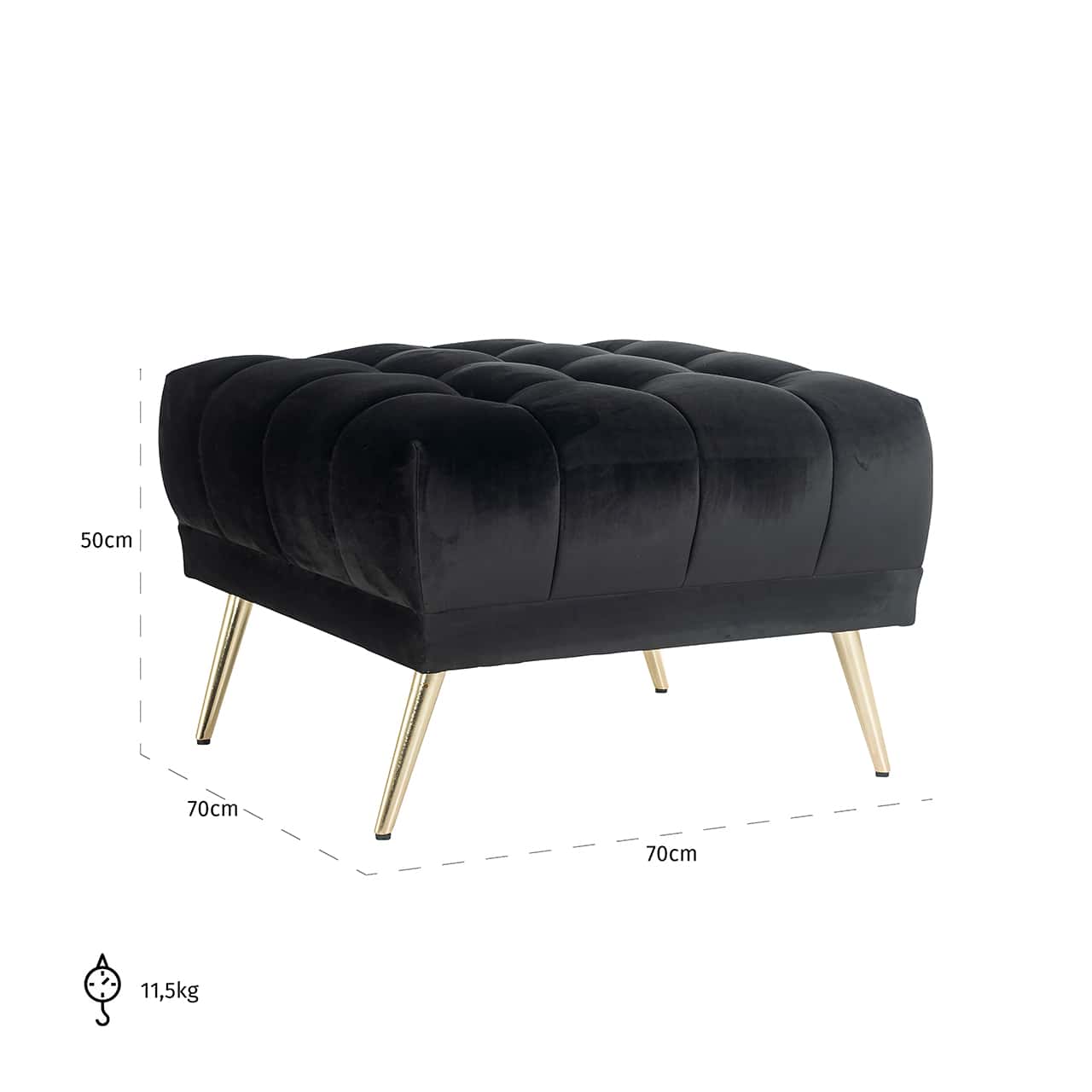 S5124 ANTRACIET VELVET - Pufa Huxley aksamit antracytowy (Quartz Anthracite 801)