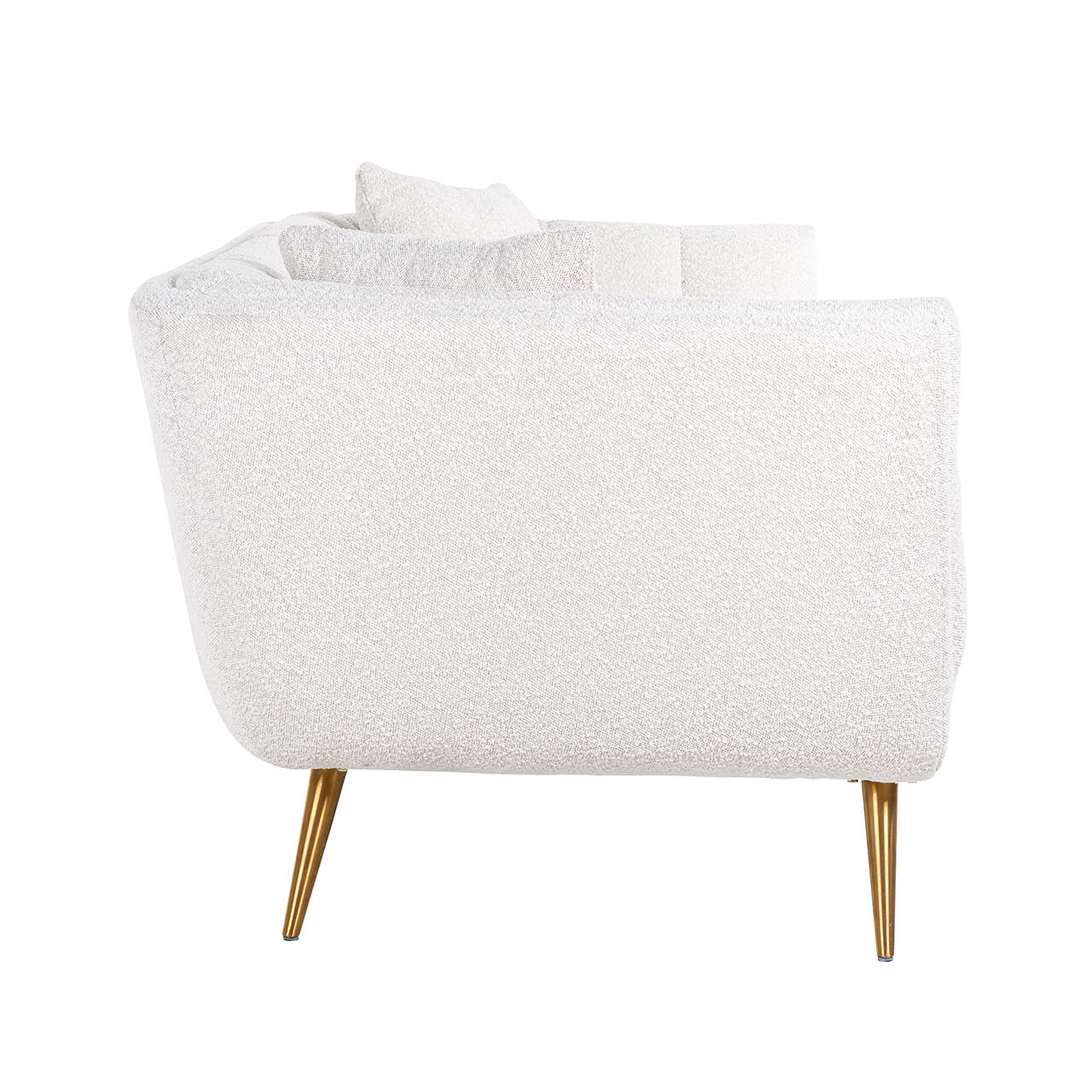 S5126 WHITE BOUCLÉ - Sofa Huxley White Bouclé / Szczotkowane złoto (Copenhagen 900 Bouclé White)