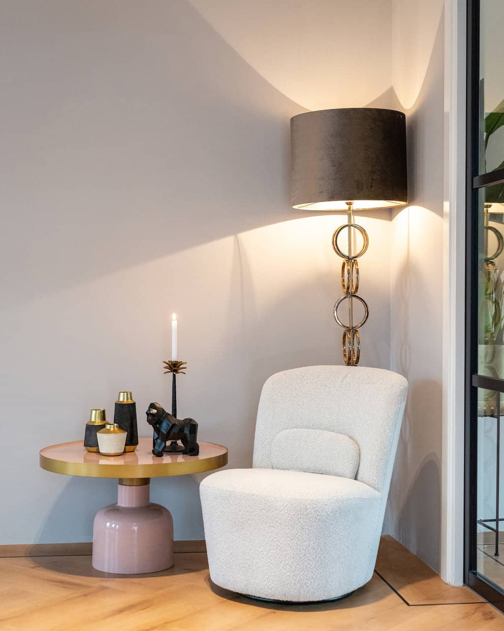 -LB-0071 - Lampa podłogowa Adyson złota (Złota)