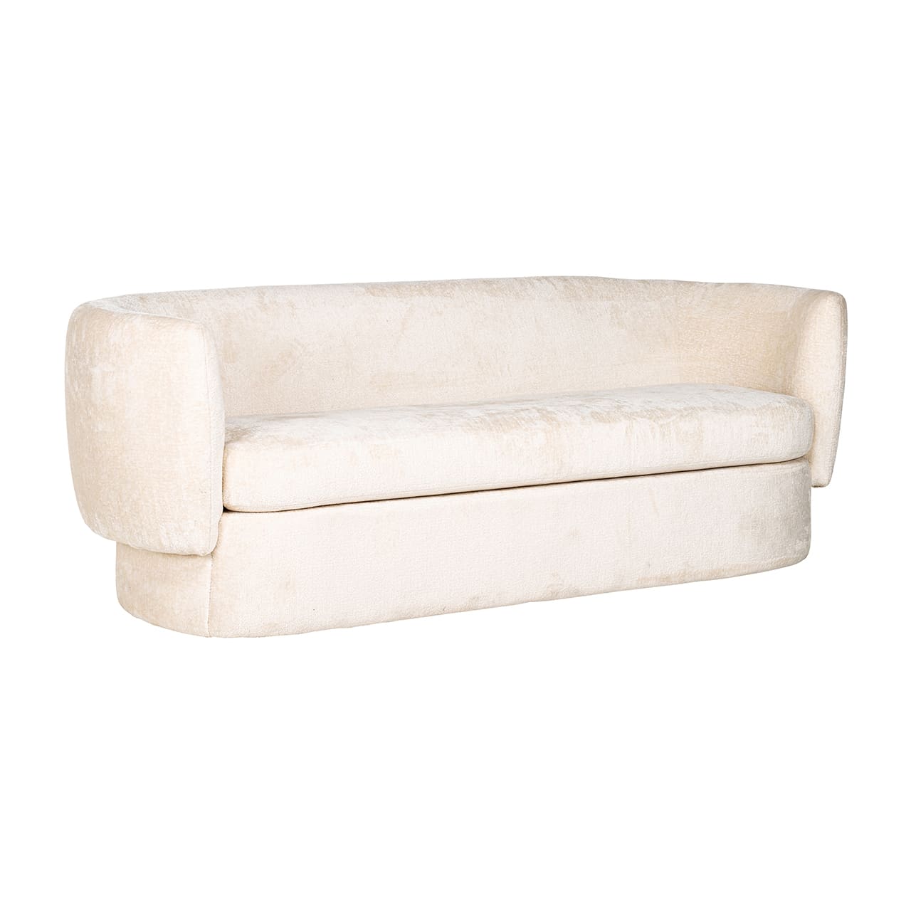 S5132 FR WHITE CHENILLE - Sofa Donatella biała szenil trudnopalna (FR-Bergen 900 biała szenil)