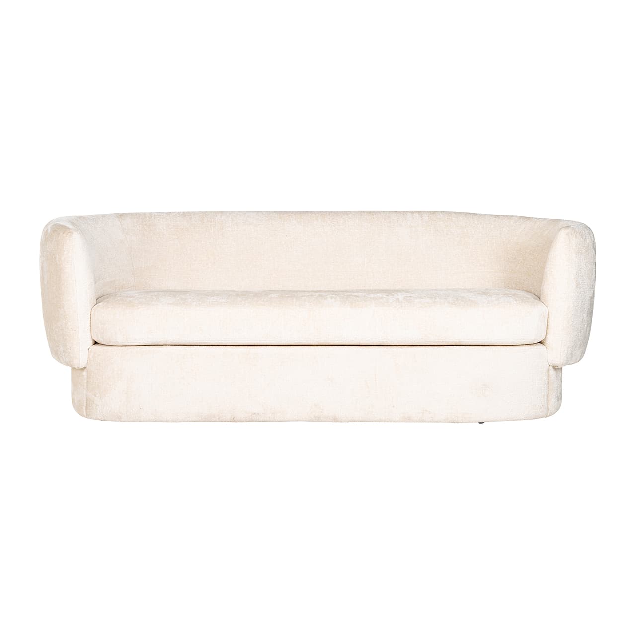 S5132 FR WHITE CHENILLE - Sofa Donatella biała szenil trudnopalna (FR-Bergen 900 biała szenil)