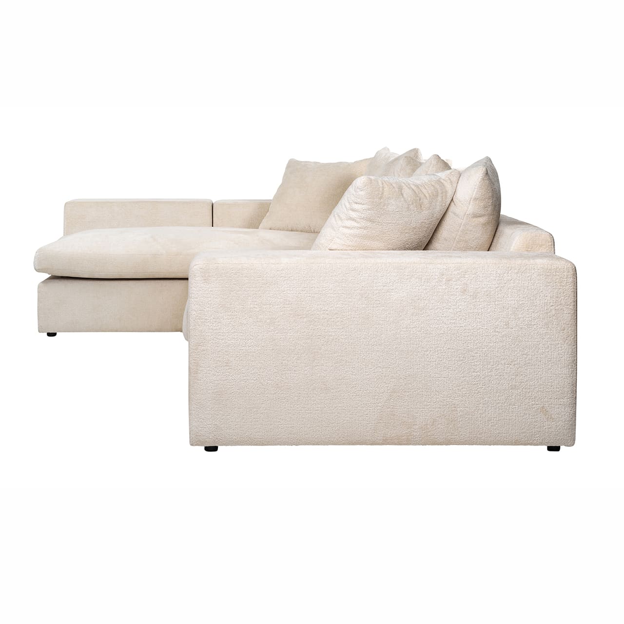 S5135 WHITE CHENILLE - Sofa Alcazar 3 osobowa + salon lewa/prawa biała szenila (Bergen 900 biała szenila)