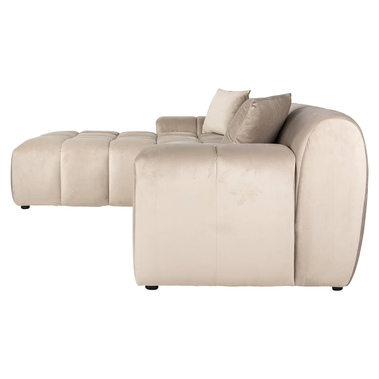 S5136 KHAKI VELVET - Sofa Cube 3-osobowa + salon lewa (Quartz Khaki 903)