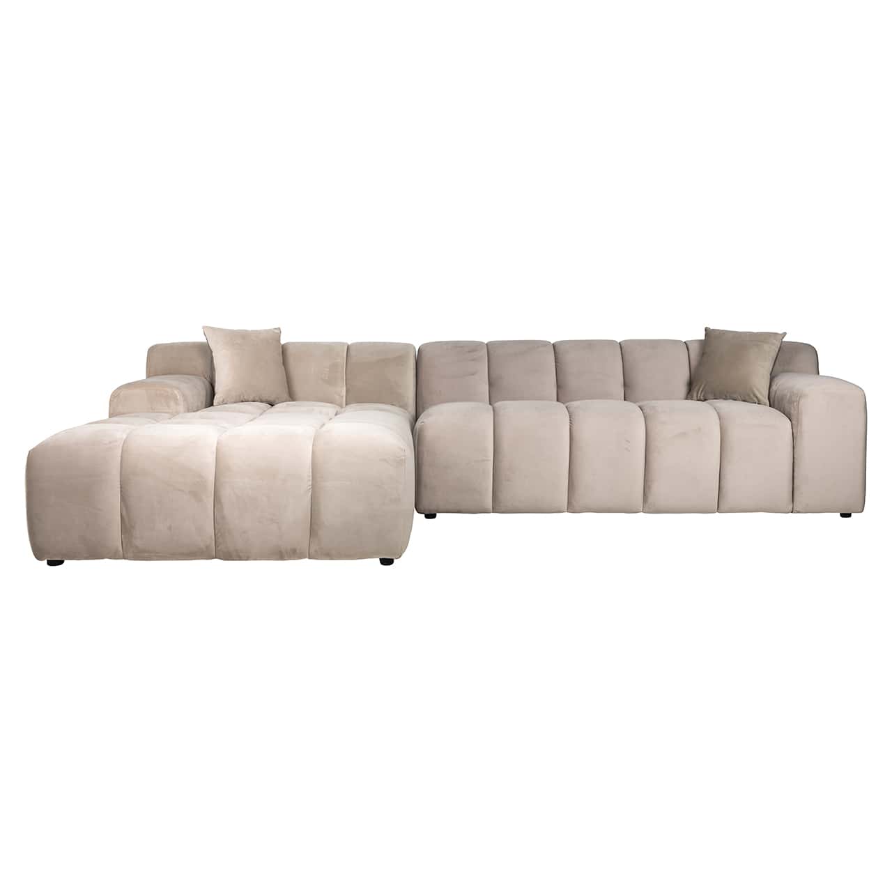 S5136 KHAKI VELVET - Sofa Cube 3-osobowa + salon lewa (Quartz Khaki 903)